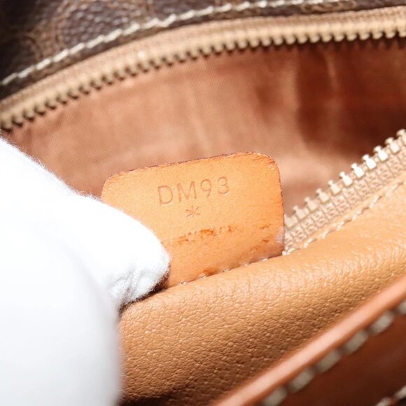 CELINE Macadam Canvas Shoulder Bag PVC Leather Brown Gold Auth 122382 - Picture 10 of 16